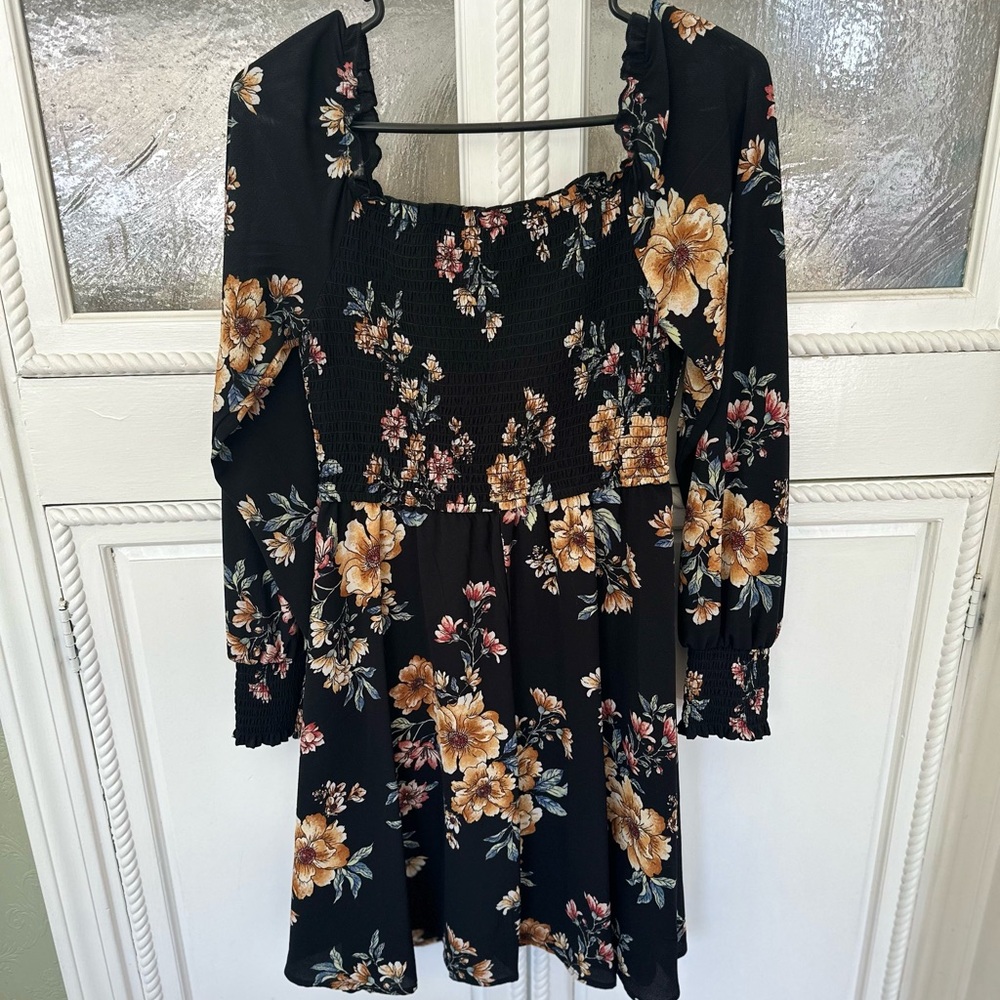 Floral Black Dress